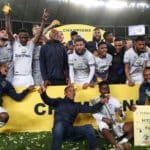 Cape Town City celebrates winning the MTN8.