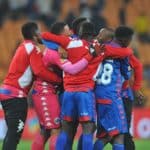 Supersport United celebrate after beating Kaizer Chiefs to seal a spot in the MTN8 final.