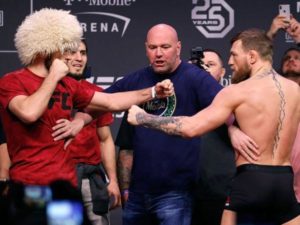 Read more about the article Watch: Khabib vs McGregor (Weigh-in recap)
