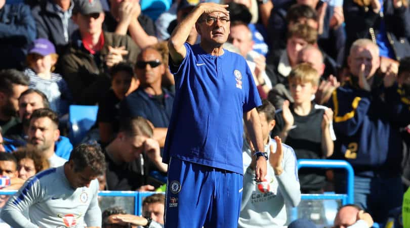 You are currently viewing Sarri sorry after touchline bust-up overshadows Chelsea’s late escape