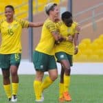 Thembi Kgatlana and Janine Van Wyk of Banyana Banyana