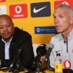 Ernst Middendorp, coach of Kaizer Chiefs with Football Manager Bobby Motaung