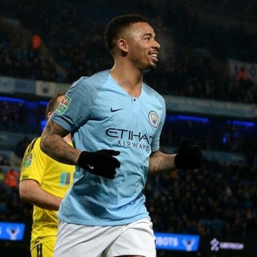 Jesus nets four as Man City thump Burton