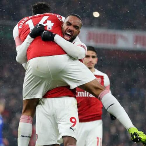 Aubameyang, Lacazette fire Arsenal past Cardiff