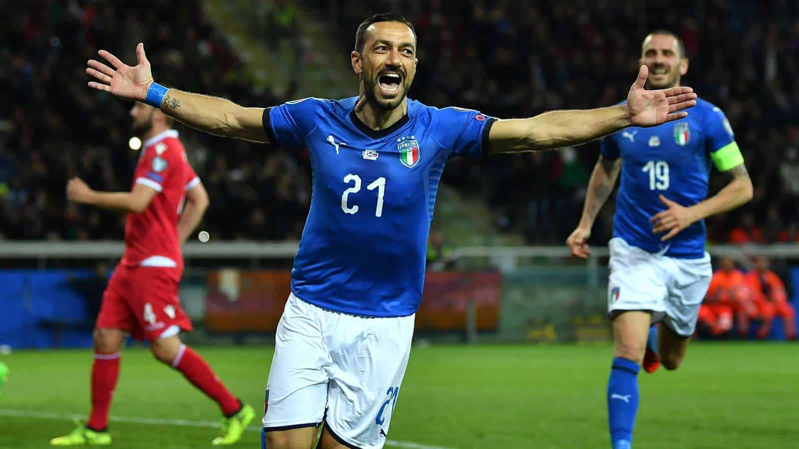 You are currently viewing Euro wrap: Quagliarella makes history in Azzurri romp