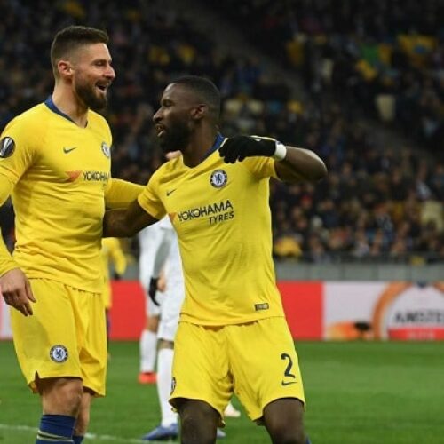 Giroud nets hat-trick as Chelsea stroll into UEL last 8