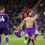 Liverpool's Mohamed Salah celebrates scoring