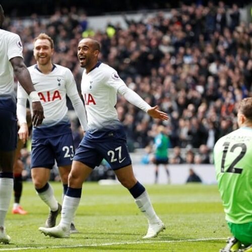 Moura hat-trick fires Spurs past Huddersfield