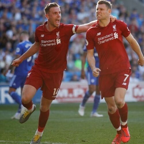 Wijnaldum, Milner fire Liverpool back top