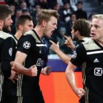 Matthijs de Ligt of Ajax celebrates scoring the winner against Juventus