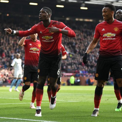 Two Pogba penalties send Man Utd fifth