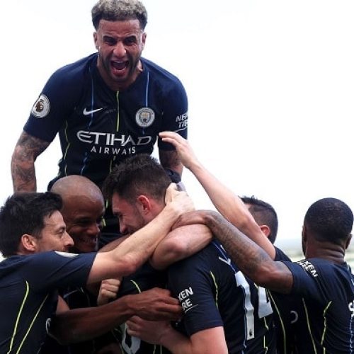 City thrash Brighton to retain Premier League title