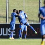 Celebrations as Royal Eagles score the first goal during the NFD Promotion Playoffs match against Tshakhuma FC
