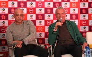 Read more about the article Watch: Middendorp, Da Gama in fiery exchange ahead of Absa Prem opener