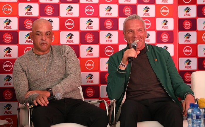 You are currently viewing Watch: Middendorp, Da Gama in fiery exchange ahead of Absa Prem opener