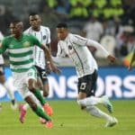 PSL Lucky Baloyi of Bloemfontein Celtic and Vincent Pule of Orlando Pirates