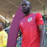 Aubrey Modiba of SuperSport United walking out to face Mamelodi Sundowns