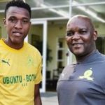 Mamelodi Sundowns coach Pitso Mosimane and new signing Sammy Seabi