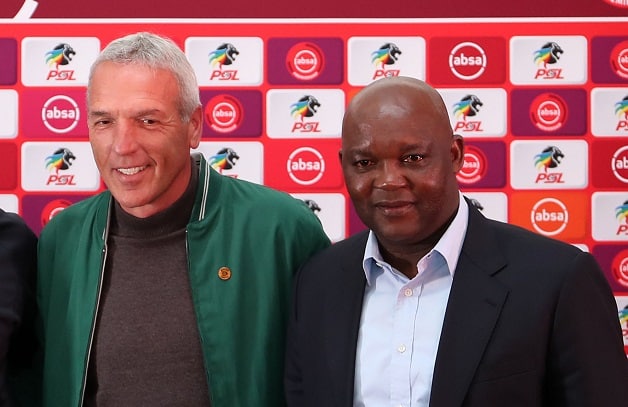 You are currently viewing We are like boxers – Mosimane congratulates Middendorp on title race