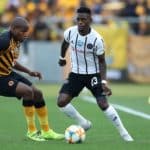 Innocent Maela of Orlando Pirates challenged by Lebogang Manyama of Kaizer Chiefs during the 2019 Telkom Knockout quarter final match