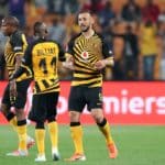 Samir Nurkovic celebrates goal with teammte Khama Billiat of Kaizer Chiefs