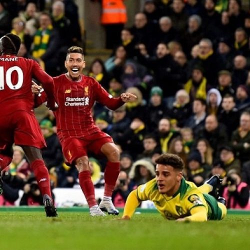 Mane strike fires Liverpool past Norwich