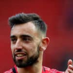 Manchester United's Bruno Fernandes after the final whistle during the Premier League match at Old Trafford, Manchester.