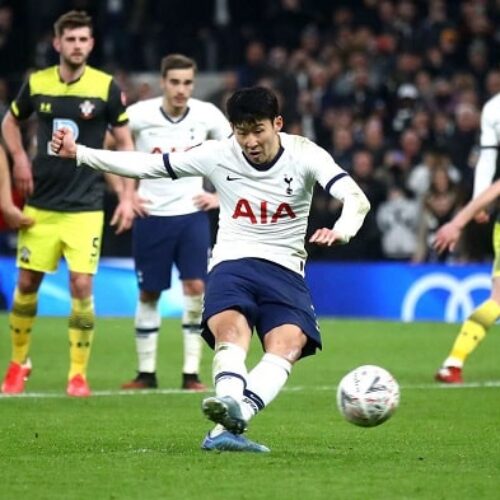 Late Son penalty sends Tottenham past Southampton in FA Cup