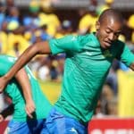 Gaston Sirino and Thapelo Morena of Mamelodi Sundowns