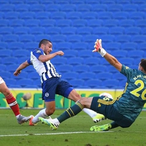 Late Maupay strike hands Brighton victory over Arsenal