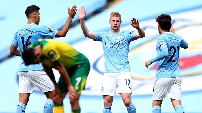 You are currently viewing Man City thrash Norwich on final day