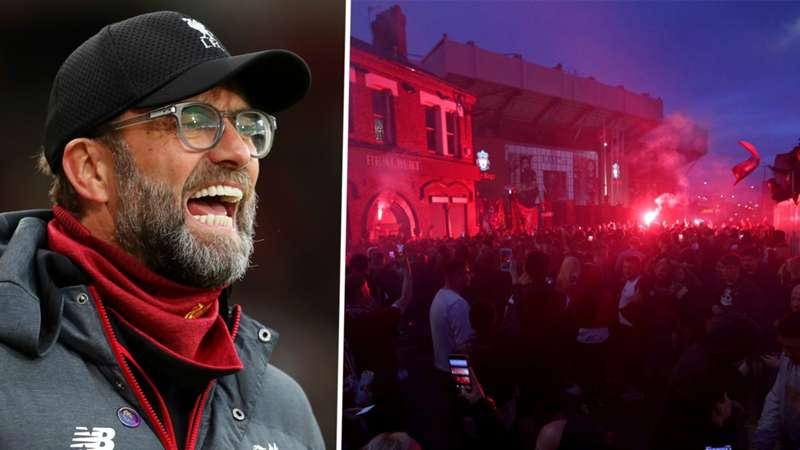 You are currently viewing Liverpool ‘disappointed’ in fans’ Premier League title celebrations outside Anfield
