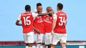 Read more about the article Aubameyang fires Arsenal past Man City to FA Cup final