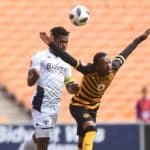 Thulani Hlatshwayo of Bidvest Wits challenges Khama Billiat of Kaizer Chiefs
