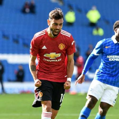 Late Fernandes penalty earns Man United three points against Brighton