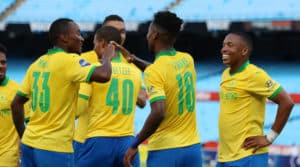 Read more about the article Zwane hits a hat-trick to send Sundowns top
