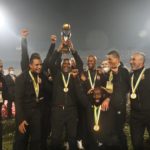 Pitso Mosimane lifting the Caf Champions League title