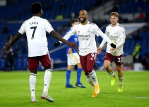 Read more about the article Substitute Lacazette fires Arsenal to victory at beleaguered Brighton