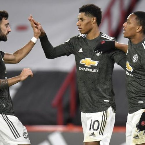 Rashford hits brace as Manchester United continue perfect away record