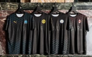 Read more about the article PUMA x BALR. collection reimagines Man City, Dortmund, Marseille, Milan kits in black