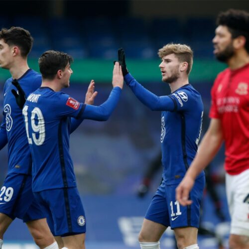 Werner ends goal drought at last as Chelsea breeze past Morecambe