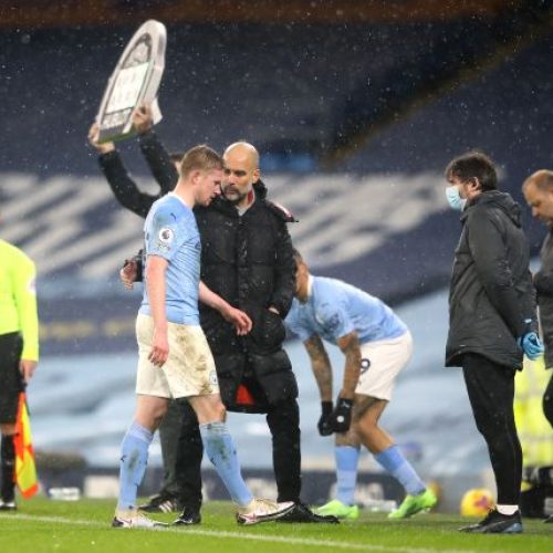 Guardiola again criticises schedule as Man City suffer Kevin De Bruyne blow