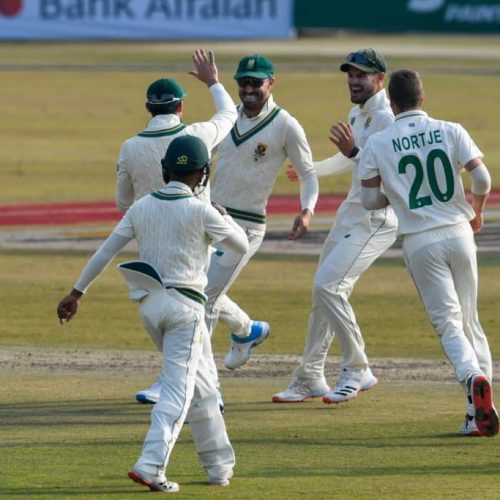 Proteas batsmen struggle after Nortje brilliance