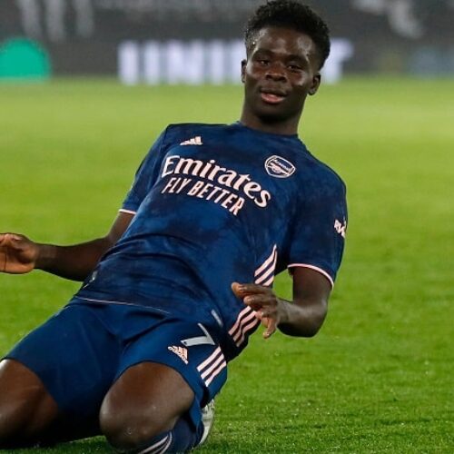 Saka equaliser hands Arsenal away goal advantage over Benfica