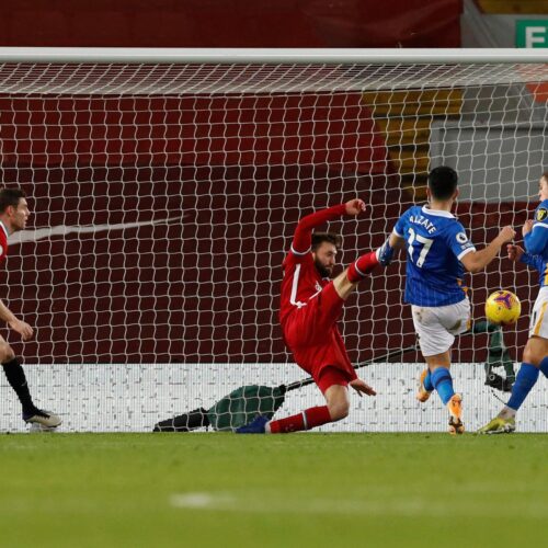 Alzate gives Brighton win at Liverpool