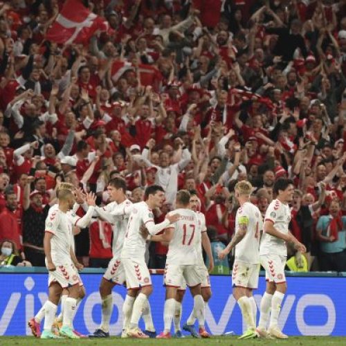 Denmark book last-16 meeting with Wales after beating Russia in Copenhagen