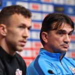 Zlatko Dalic and Ivan Perisic of Croatia