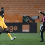 Eric Mathoho of Kaizer Chiefs celebrates after securing a spot in the 2021 CAF Champions League Final