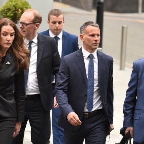 Ryan Giggs ‘kicked ex in back and threw her naked out of hotel room’, court told