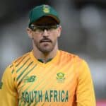 Faf du Plessis of South Africa during the third 2020 KFC T20 International Series game between South Africa and England at Newlands Cricket Ground in Cape Town on 1 December 2020 © Ryan Wilkisky/BackpagePix